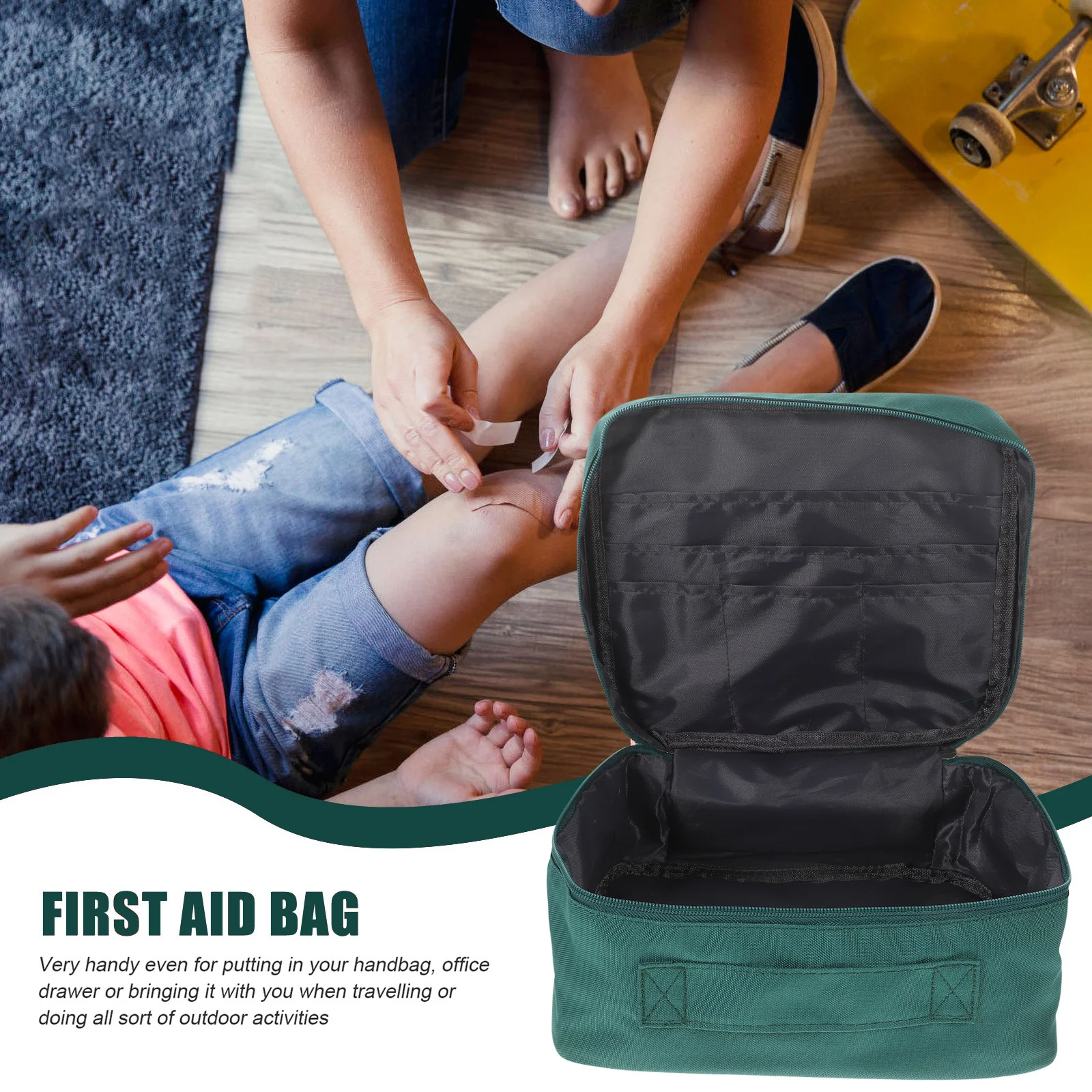 حقيبة طبية محمولة متعددة الشبكات من قماش أكسفورد، سعة كبيرة، منظم تخزين الأدوية المقاوم للماء للمنزل والمكتب والسفر أولاً #1