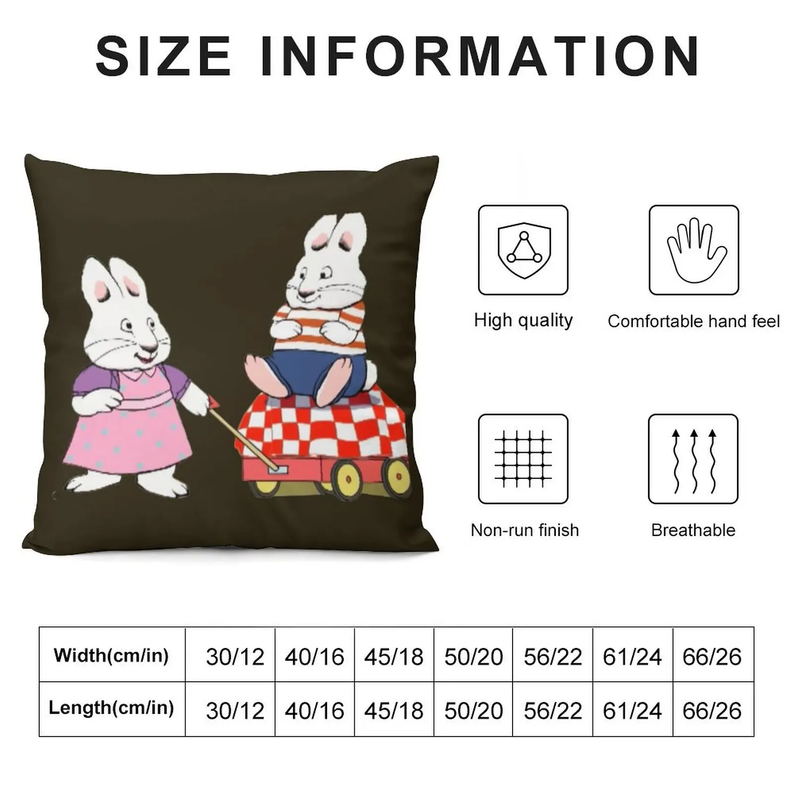 max & ruby rabbit cartoon 2000s for kids Throw Pillow home decor items Throw Pillow Cushion Cover For Sofa pillow