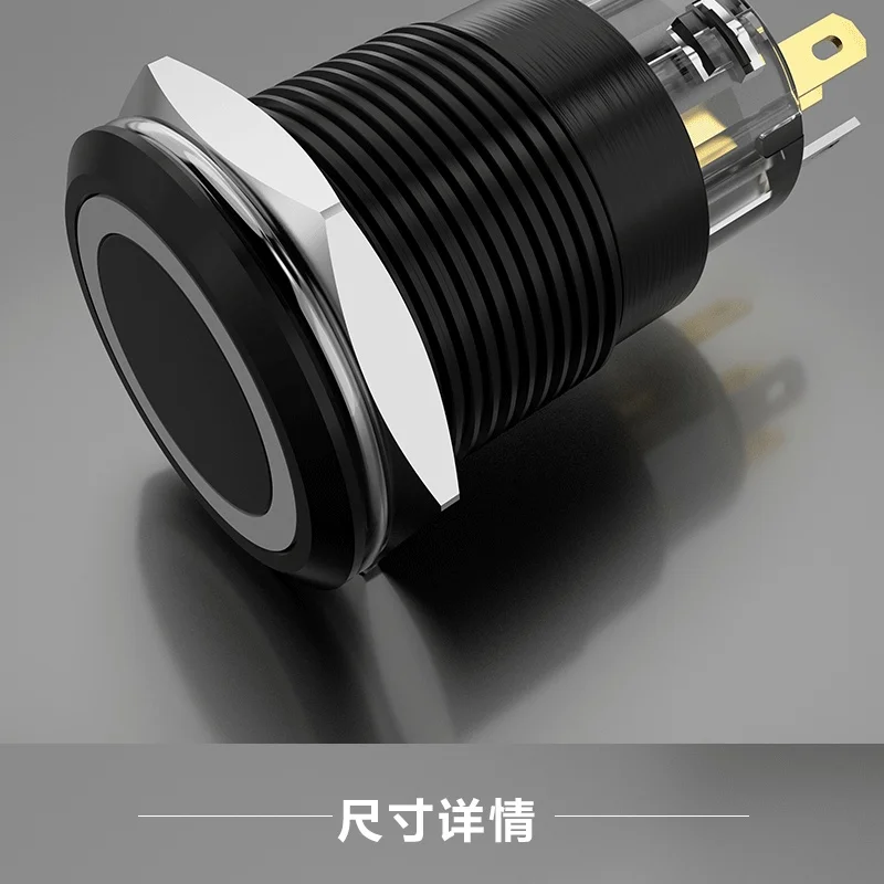 19-mm-Metall-Drucktastenschalter, bistabiler und kurzzeitiger Schalter, Auto-Angel-Eyes-Schalter, 12V/24V LED, Schalter für Fahrzeugmodifikationen – Detail 7