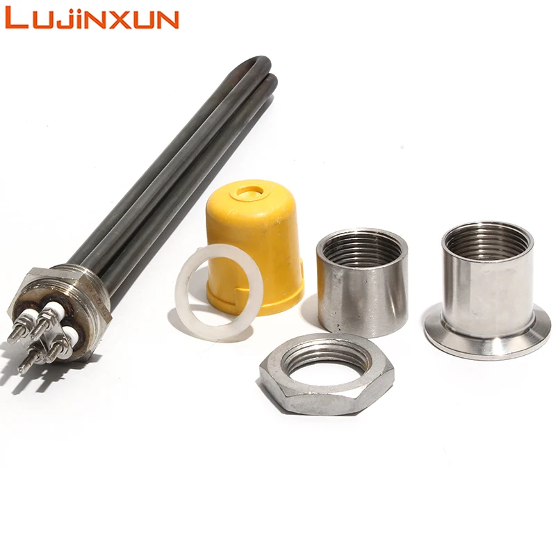 Os calefatores elétricos da água do elemento de aquecimento de lujinxun dn25 (1 ") parte 3kw/6kw/9kw/12kw 220v 304sus com óleo verde