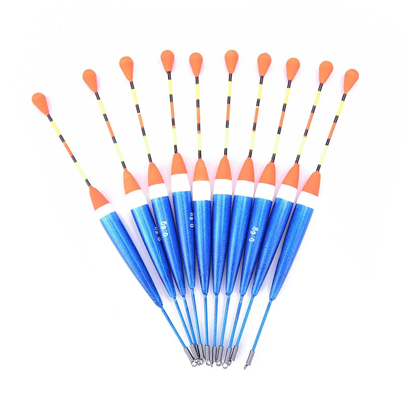 10 قطع من طُعم الصيد في الهواء الطلق بأحجام متنوعة، خطافات بوبرز سهلة الانزلاق على شكل سمكة #2