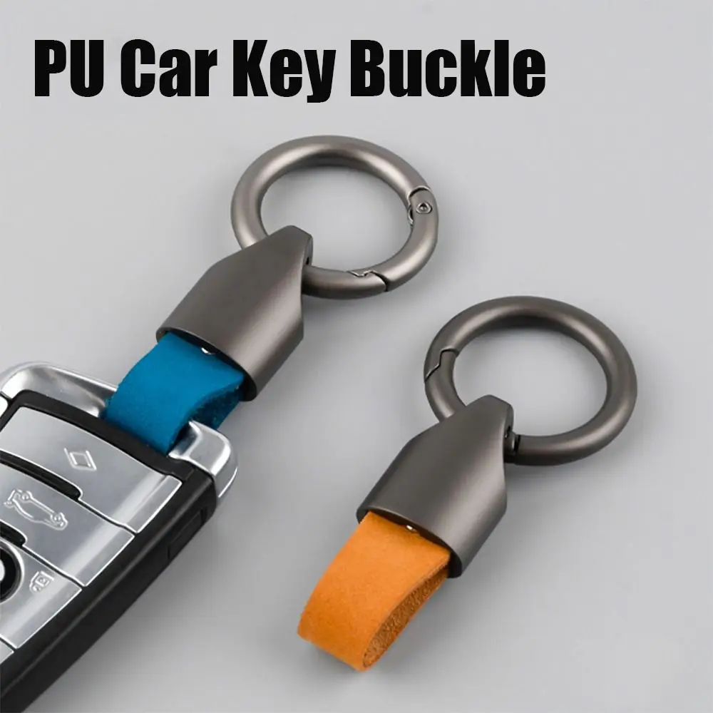 Key Holder Car Key Buckle Unique Bag Charms Keys Organizer Leather Key Chain Key Ring Pendant Round Buckle Keychain Accessories