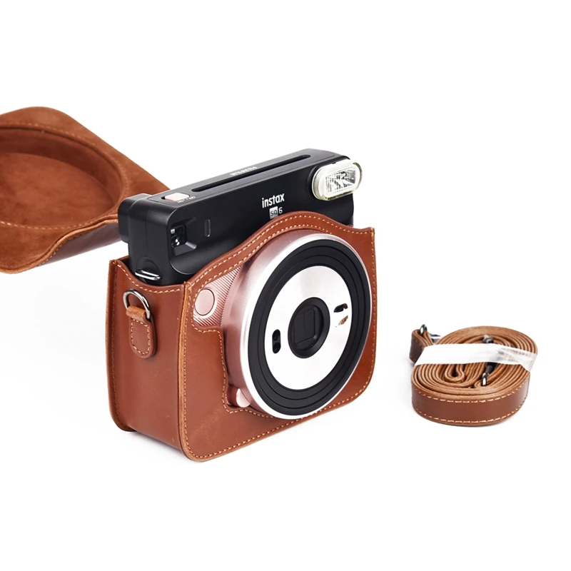 PU Leather Camera Bag With Strap Camera Case For Fujifilm Instax Square SQ6 Instant Film Camera