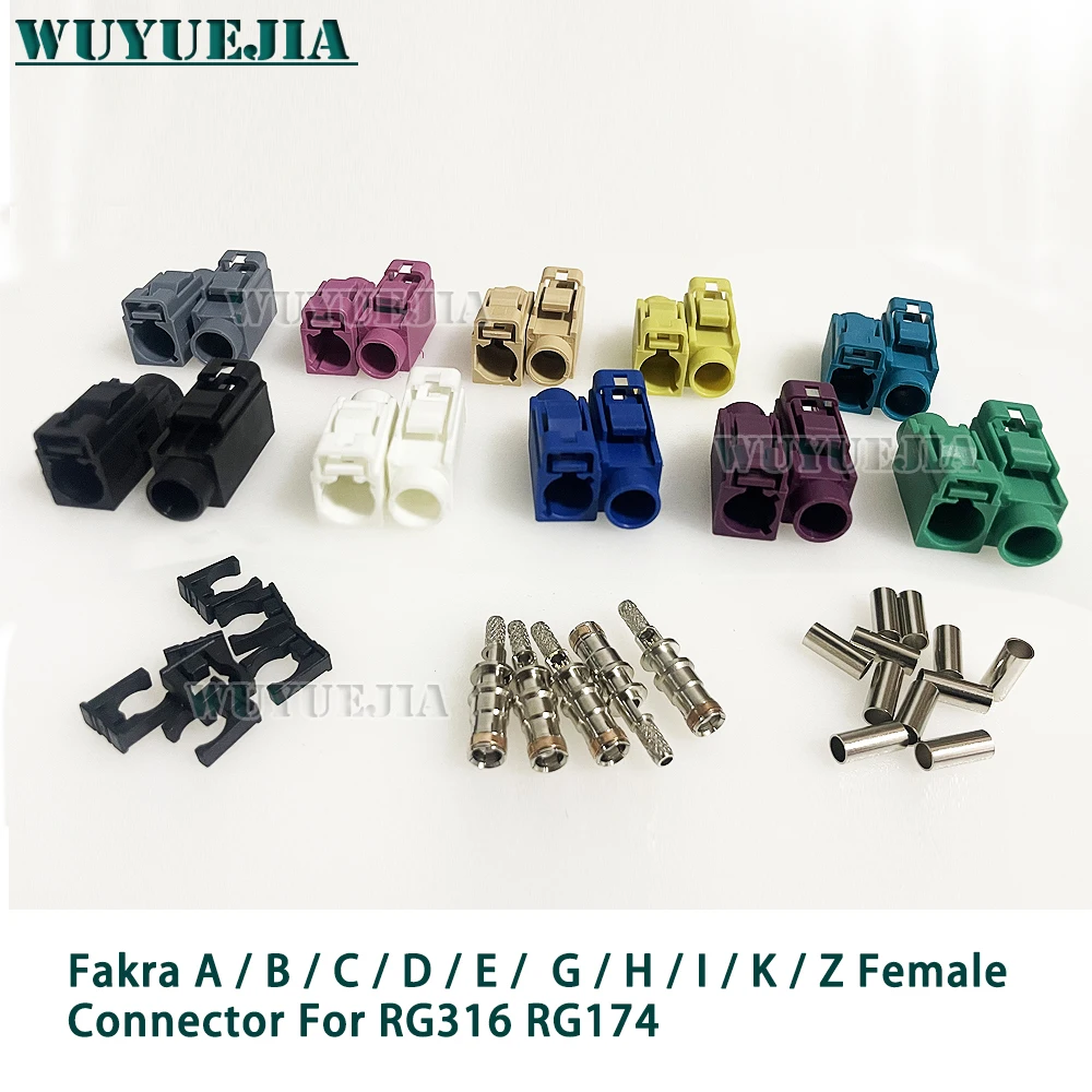 1Pcs Fakra 코드 A/B/C/D/E/F/G/H/I/K/Z 암 잭 커넥터 RG316/RG174 피그테일 케이블용 RF 동축 와이어 커넥터 납땜