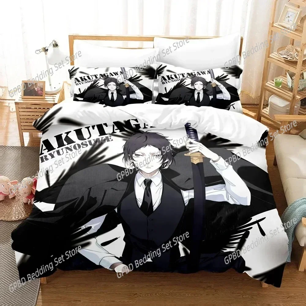 

Luxury New 3D Print Bungo Stray Dogs Bedding Set Cartoon New Duvet Cover And Pillowcases Queen Full Size Gift Luxury