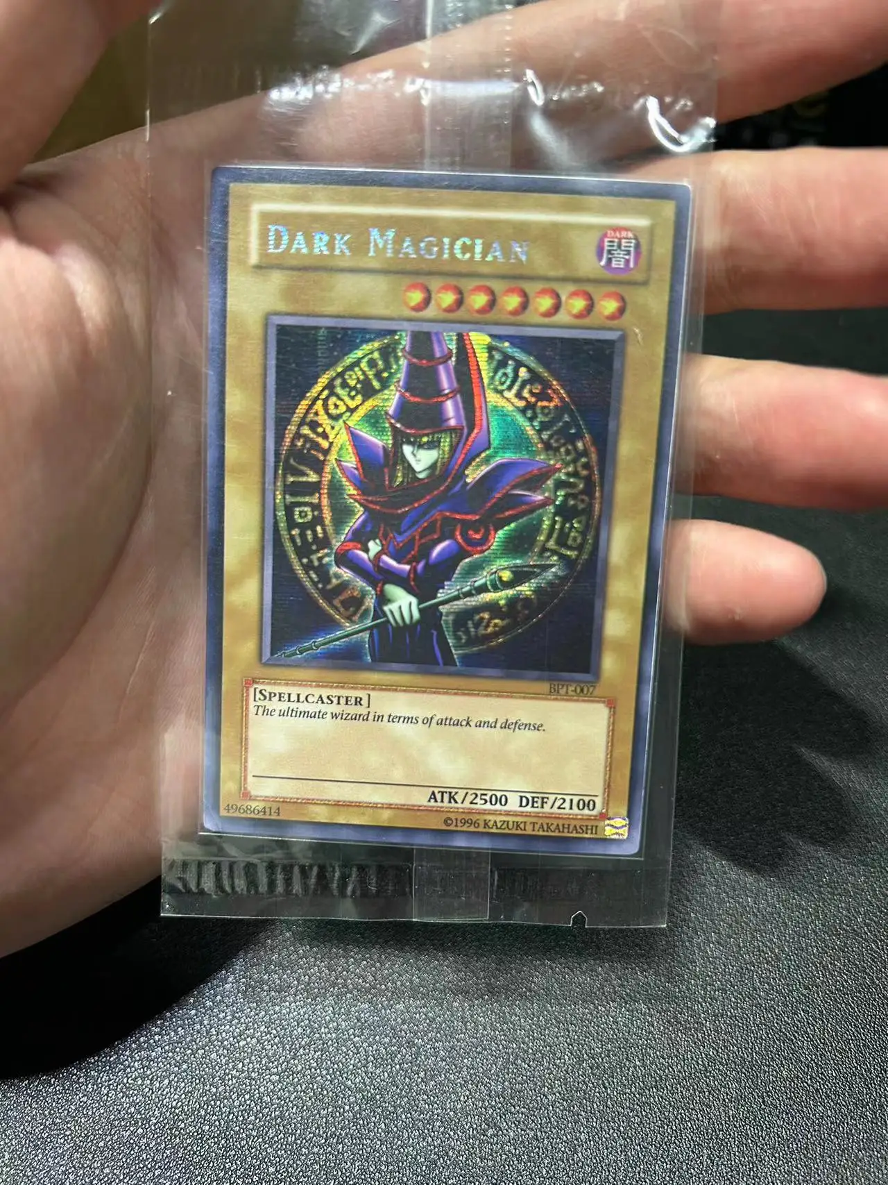 

Yu Gi Oh Secret Rare/SER TCG Dark Magician(BPT-OO7) Board Game English Gift Collection Toy Card (Not Original)