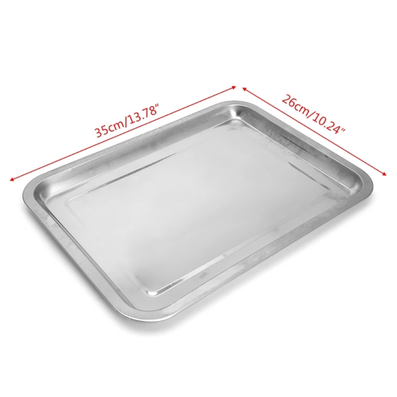 Stainless Steel Rectangular Plate Barbecue Grilled Fish Tray BBQ Food Container