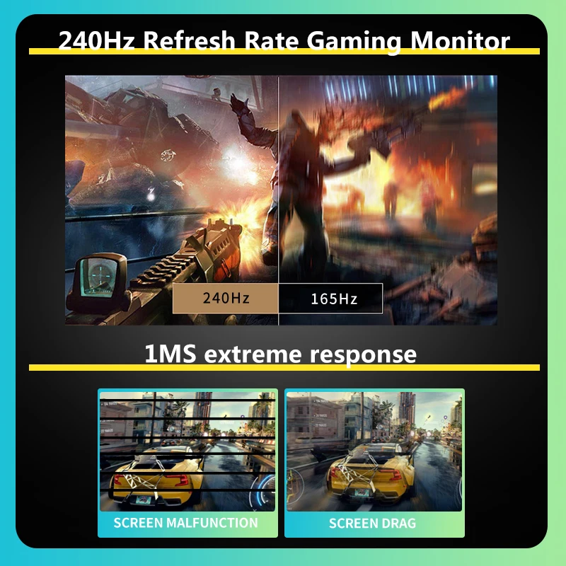 Imagem -02 - Polegadas 2k 240hz Monitor para pc Gamer Qhd Ips 1ms Tempo de Resposta Hdmi Hdmi dp para pc 27