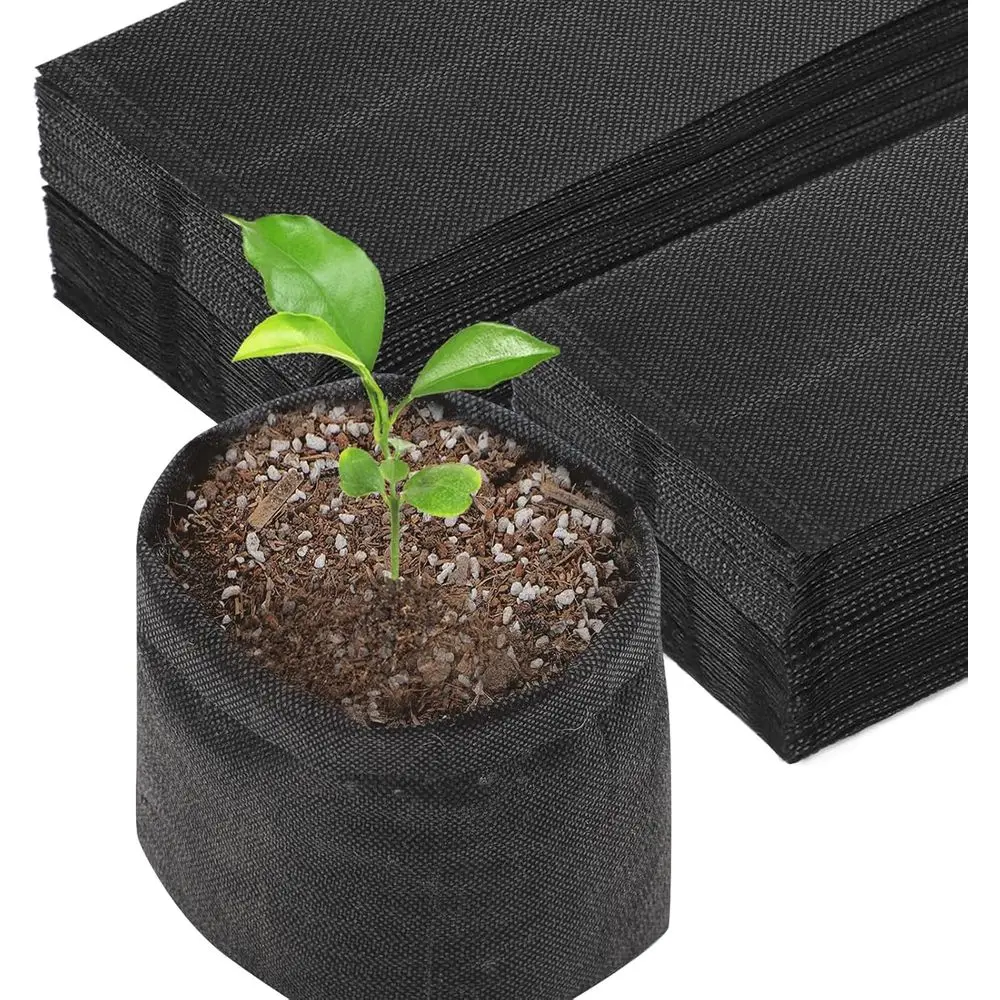 Plant Grow Bags, Pack of 100 7.5x7.5 Breathable Non-Woven Fabric Grow Bags or Planting Seedling Pots 1 Gallon Plant Pots