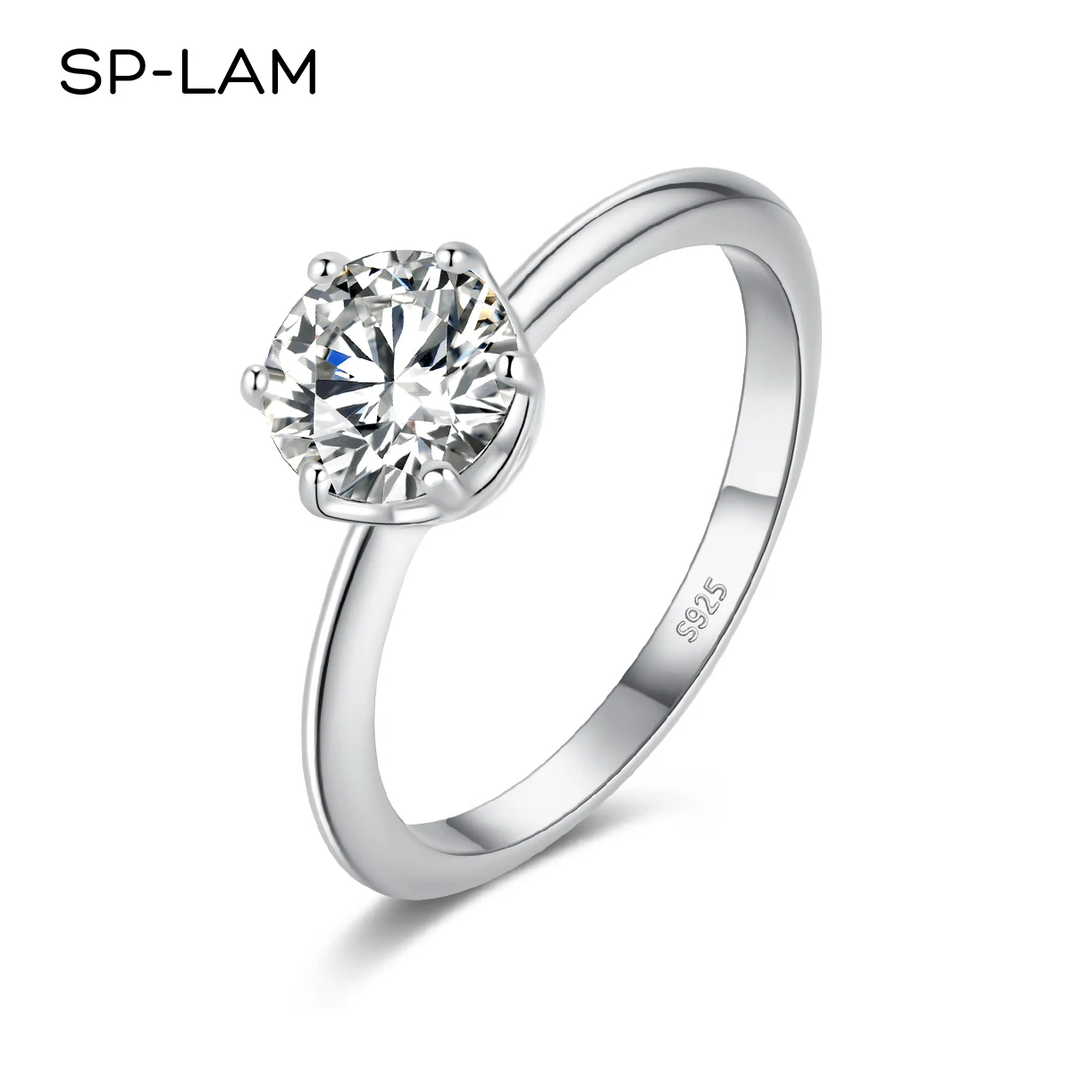 SP-LAM Simple Designer Classic Moissanite Wedding Ring One Carat Minimalism Engagement Wedding Finger Rings Gifts For Women