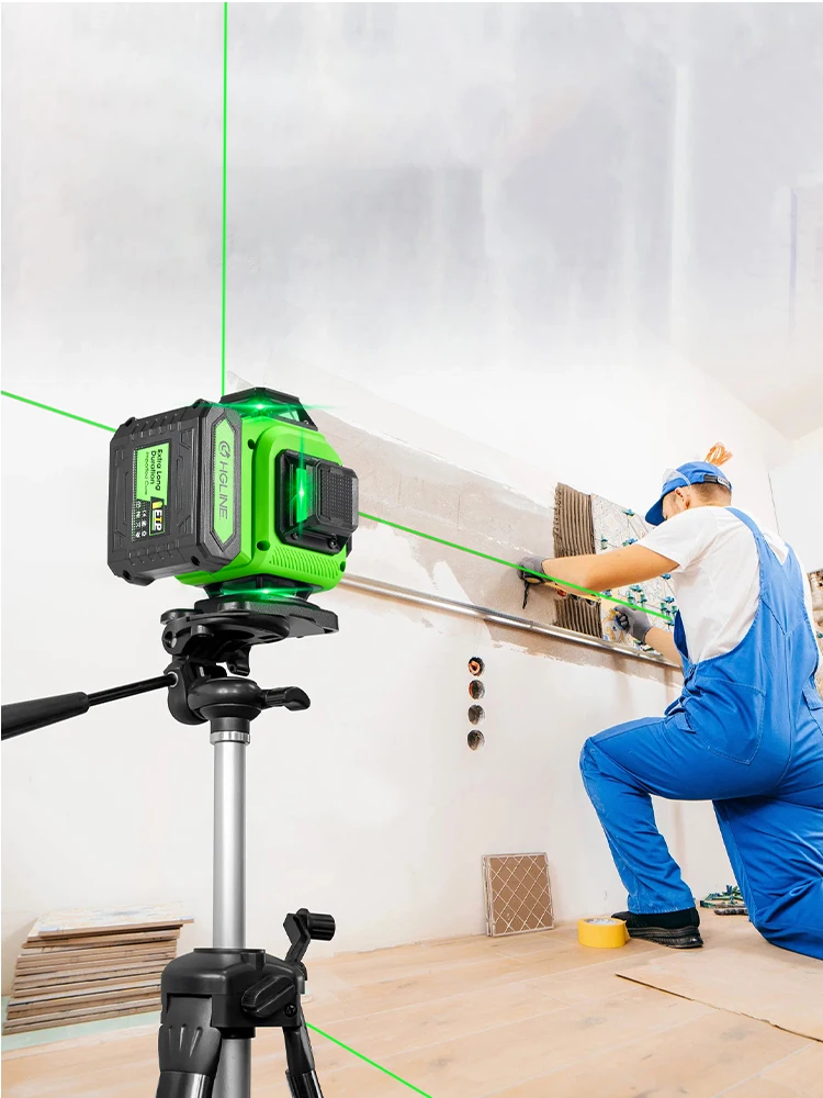 HGLINE 16 Linien 4D Laser Level Professionelles Konstruktionslaserwerkzeug APP Fernbedienung 360 °   Horizontale vertikale Nivelliermaschine