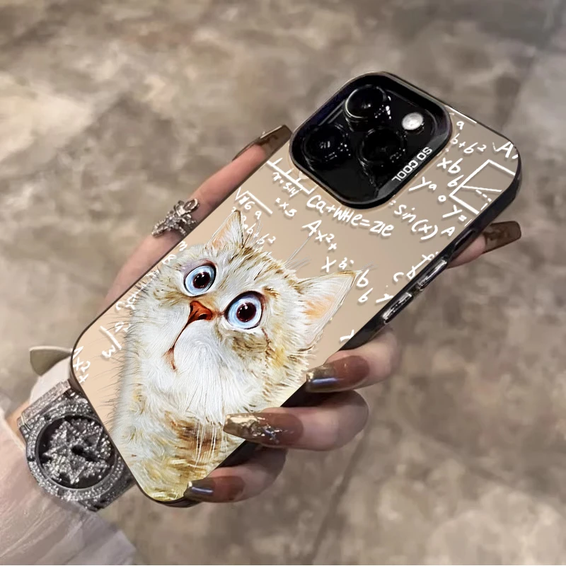 التفكير مفاجأة القط قضية الهاتف لسامسونج غالاكسي S23 S24 S25 S22 الترا S21 زائد FE A56 A36 A26 5G A16 A06 4G نوت 20 غطاء #3