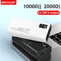 20000mAh Large Capacity Power Bank USB C 22.5W 10000mAh External Spare Battery Portable Fast Charger For iPhone Samsung Xiaomi