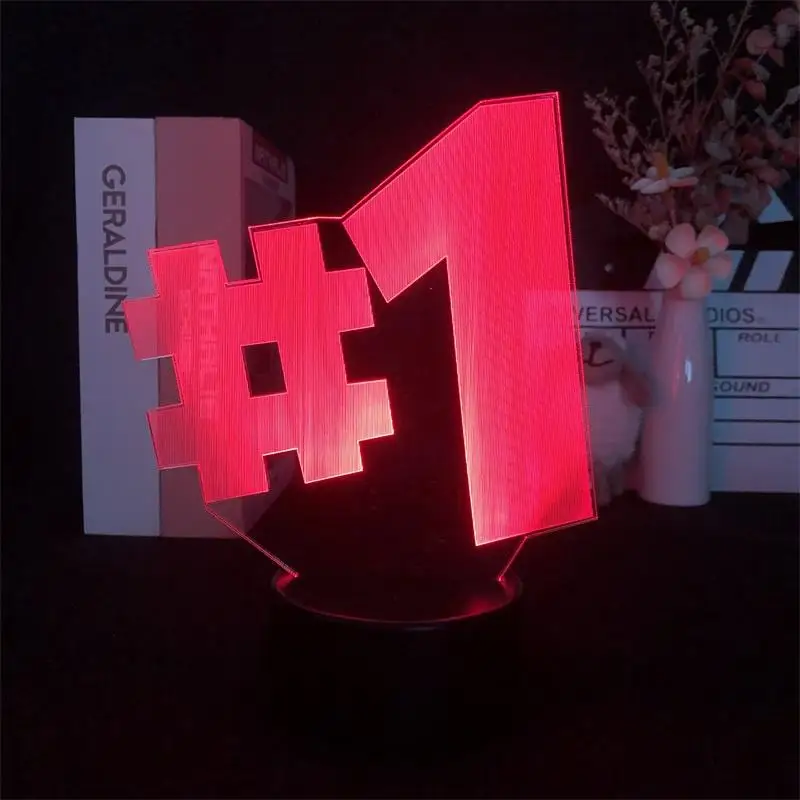 Number One Night Lamp Hot Game 3D Night Light 16 Color Changing Table Lamp Desk Decoration Lamps Present Idea Directly Supply