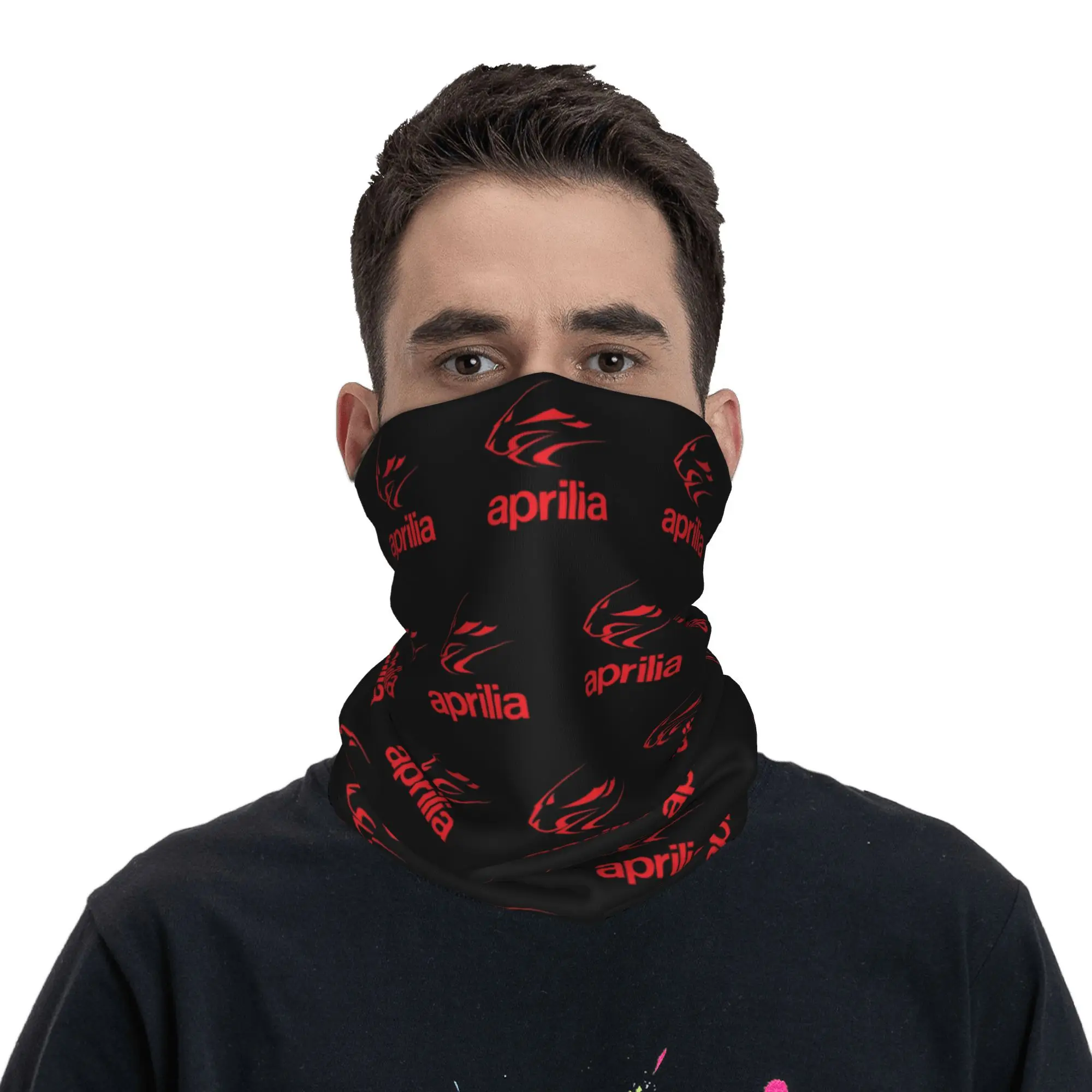 Personalizado León Rojo A-Aprilias Logo motocicletas cuello polaina hombres mujeres UV protección facial invierno motorsports Bandana bufanda para ciclismo