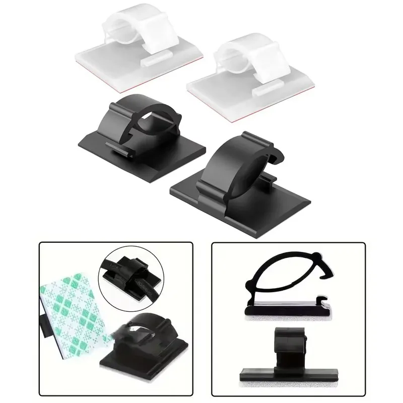 10/20/30/50Pcs Self-Adhesive Cable Clips -Wire Management Organizer - Multi-Functional Wire Clips For Desk, Home, Office