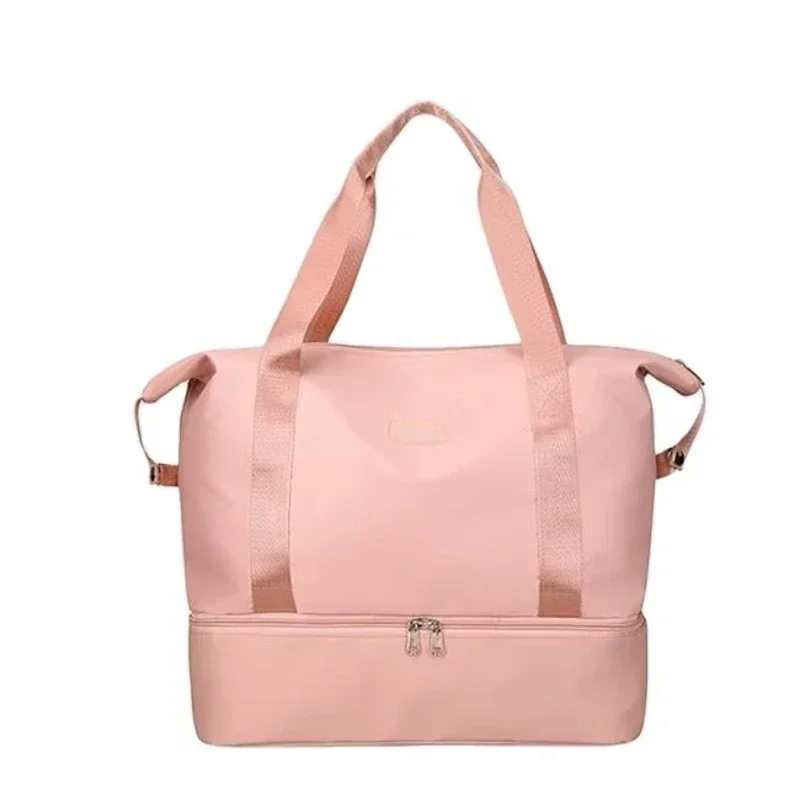 Waterproof high-quality nylon casual portable double-layer fitness luggage women's travel bag