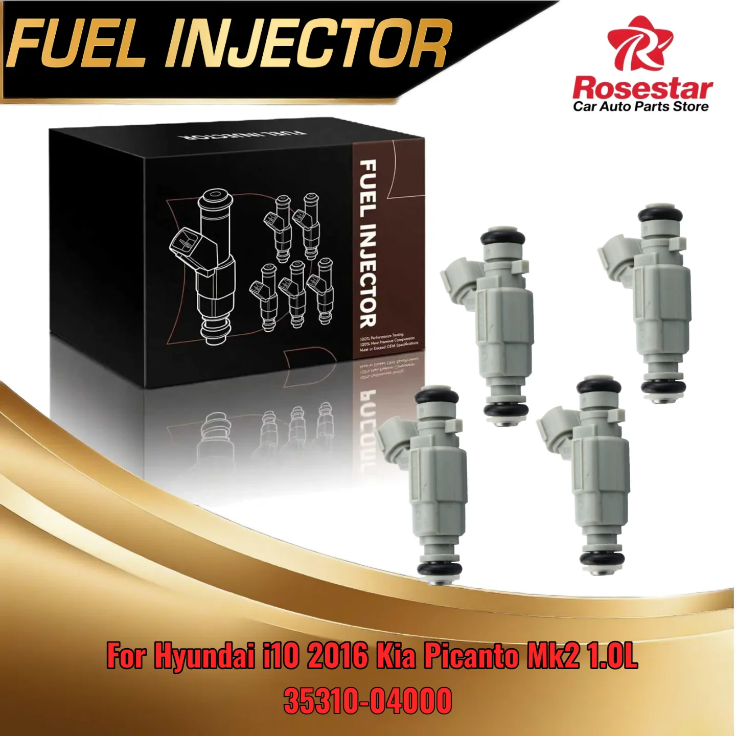 

For Hyundai i10 2016 4pcs Injector Set Also For Kia Picanto Mk2 1.0L 3531004000