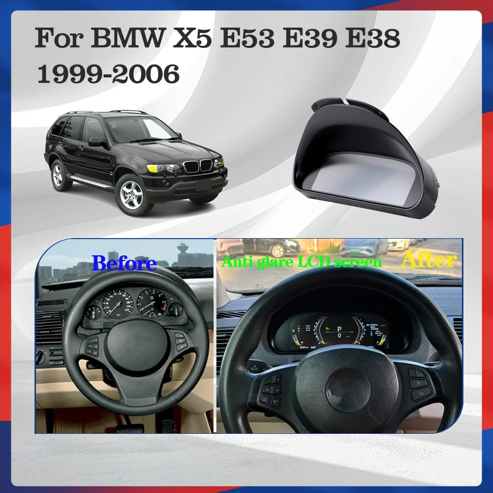 10.25''Digital instrument cluster for BMW X5 E53 E39 E38 1999-2006 CarPlay ,speedometer cluster,Dashboard，Virtual cockpit