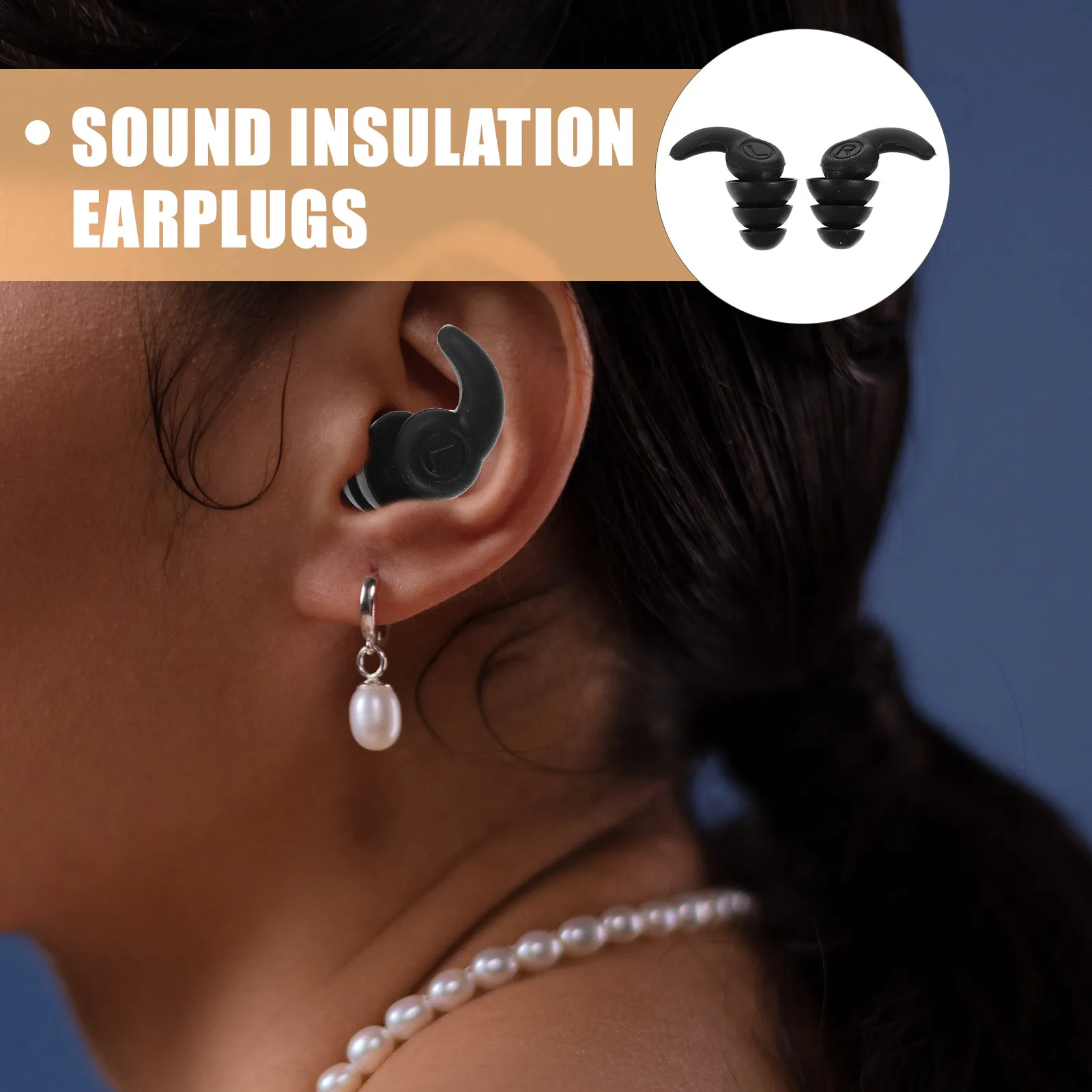 1Pair Silicone Silicone Earring Plugs Reusable Earplugs Sleep For Swimmer Ear Plugs Sound Blocking Snoring Construction