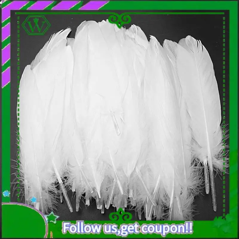 A18P-1000Pcs plumas blancas ganso artesanía para sombreros de fiesta manualidades decoración de boda 15-22Cm
