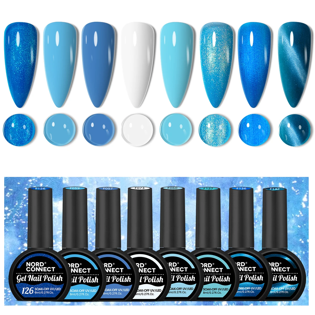 8-pack nail polish - fast drying, long-lasting gloss, low sensitivity formula, formaldehyde/alcohol free, modern nail art