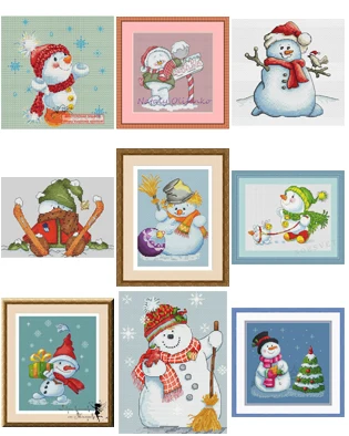 

Качественные красивые наборы для вышивки счетным крестом, вышитые украшения для дома, серия «Маленький снеговик», наблюдение за сном