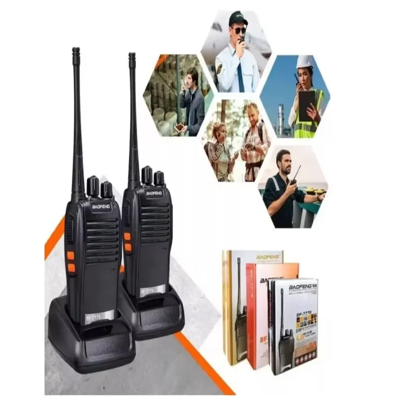 Brasil Kit 2 Rádio Comunicador Walk Talk Baofeng 777s com 16 Canais Alcance de 12Km