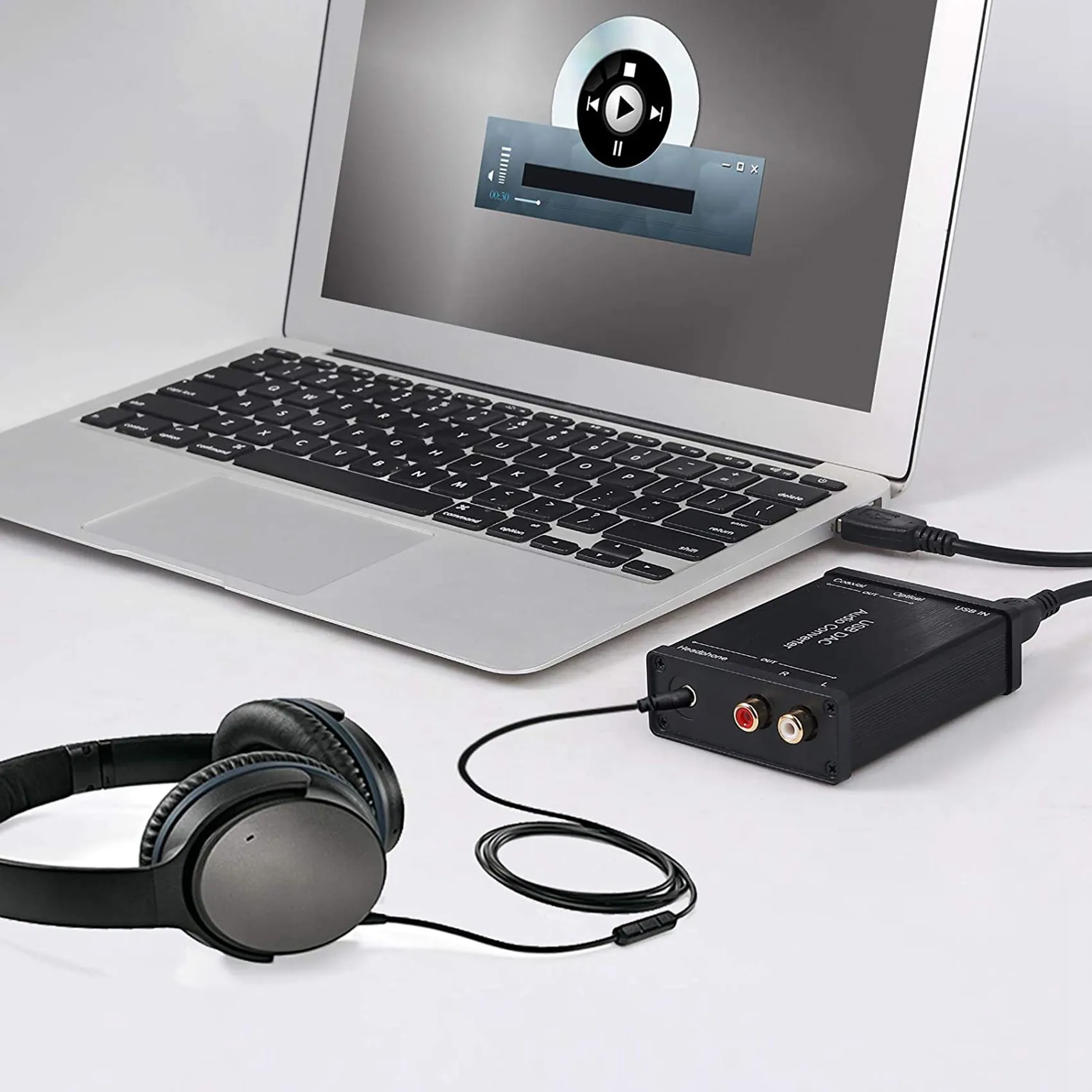 Конвертер USB в SPDIF, коаксиальный RCA и 3,5-мм разъем для наушников, USB DAC, оптический аудиоадаптер, USB DAC PCM для Windows и Mac
