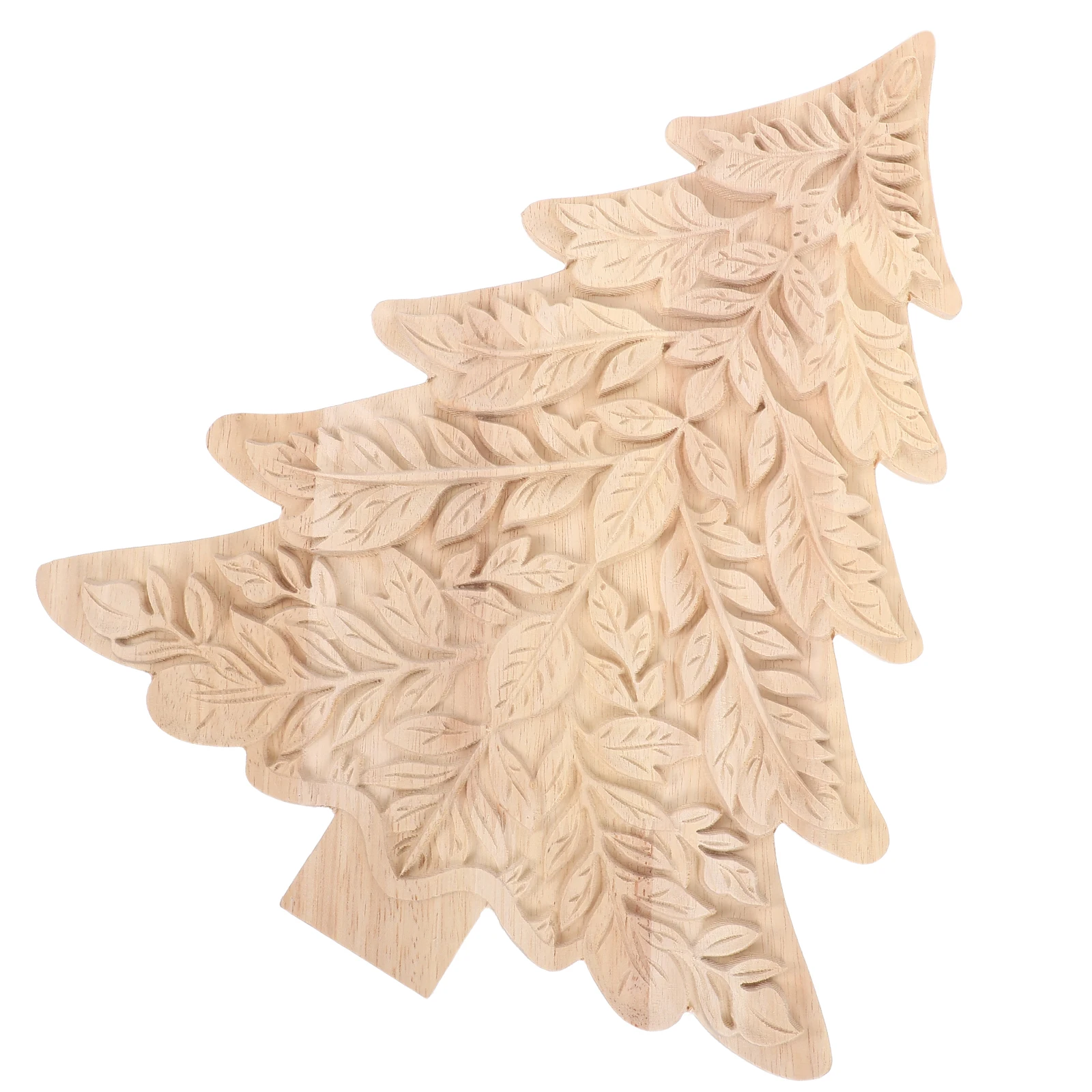 

Christmas Wood Cutouts Handcrafted Tree Ornaments Natural Unfinished Wooden Blocks for Shelf Tabletop Tiered Tray Decor Festive