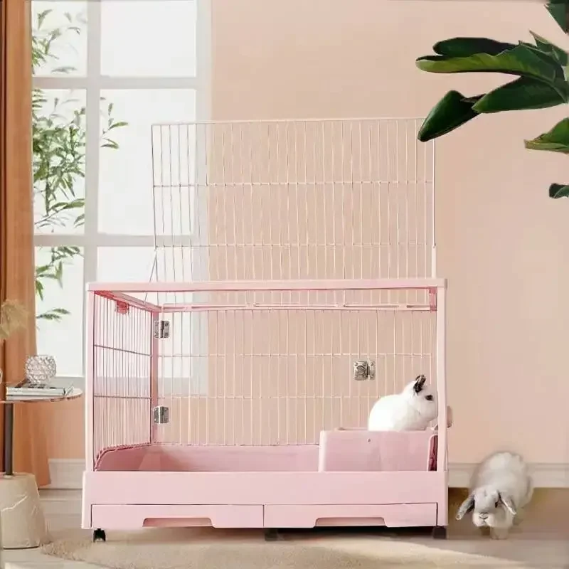 

Large domestic drawer type rabbit cage to prevent rabbit chinchilla and other pet urine, candy color rabbit nest