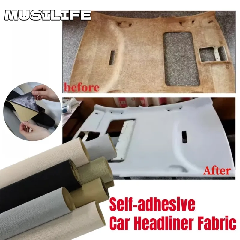 

Self-Adhesive Car Headliner Mesh Fabric for Auto Upholstery/Car Ceiling Renovation Adhesive Cloth DIY Crafts Interior Stickers