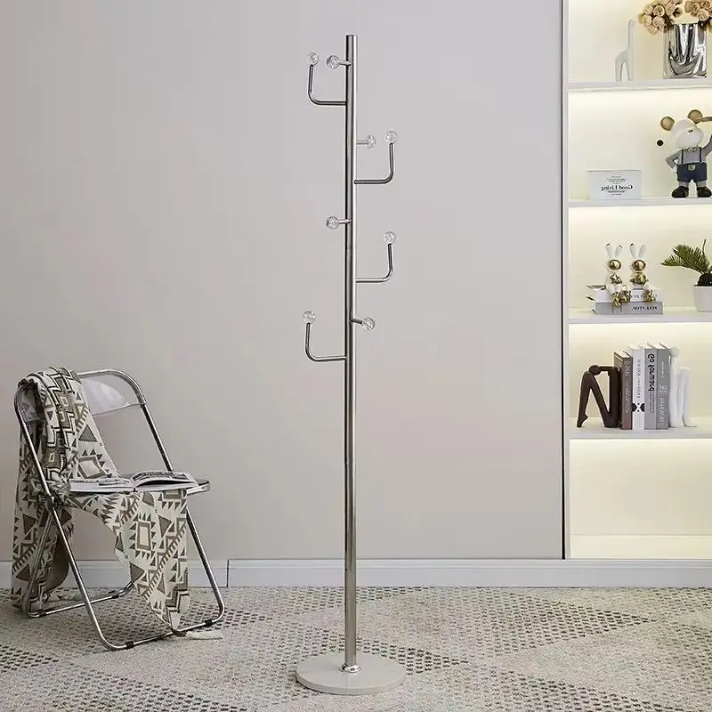 Thickened Stainless Steel Floor Coat Rack Heavy‑Duty Vertical Clothes Hanger with Reinforced Structure Durable Garment Storage