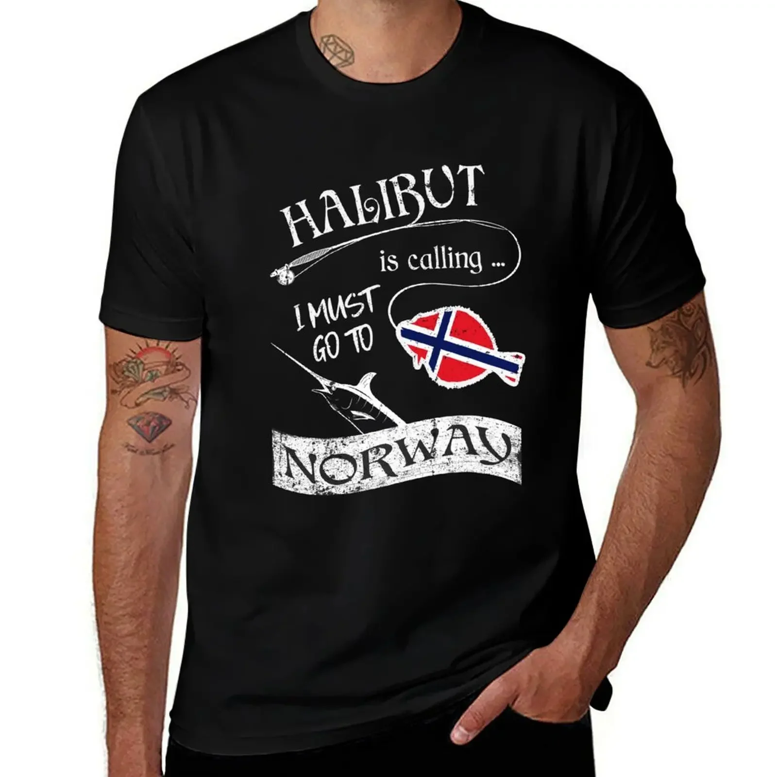 Norway Fishing - Halibut is Calling I Must Go T-Shirt customizeds valentines clothes new edition men clothings