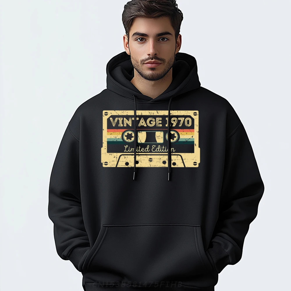 Vintage 1970 Limited Edition Retro Cassette 51th Birthday Streetwear Spring Funny Hoodie Hoodie