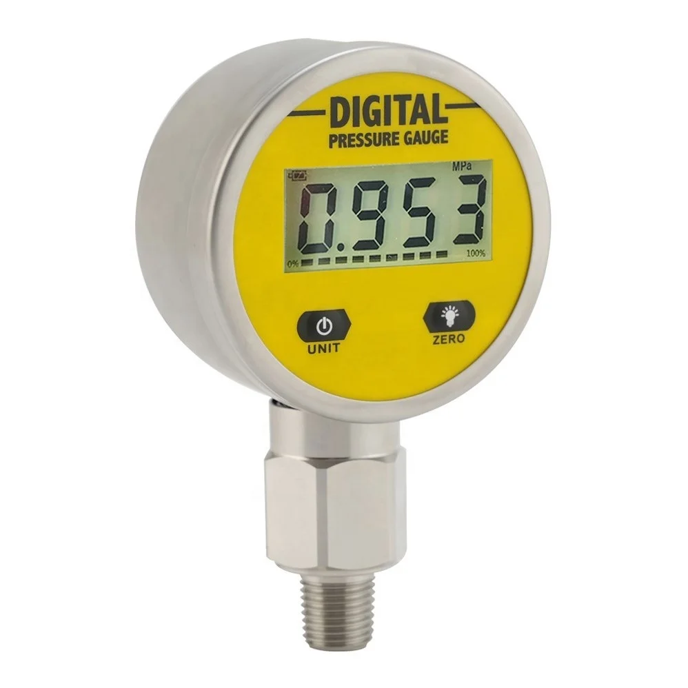

0-25Mpa high-precision stainless steel water oil gas digital hydraulic digital pressure gauge 60mm, with 1/4NPT installed below