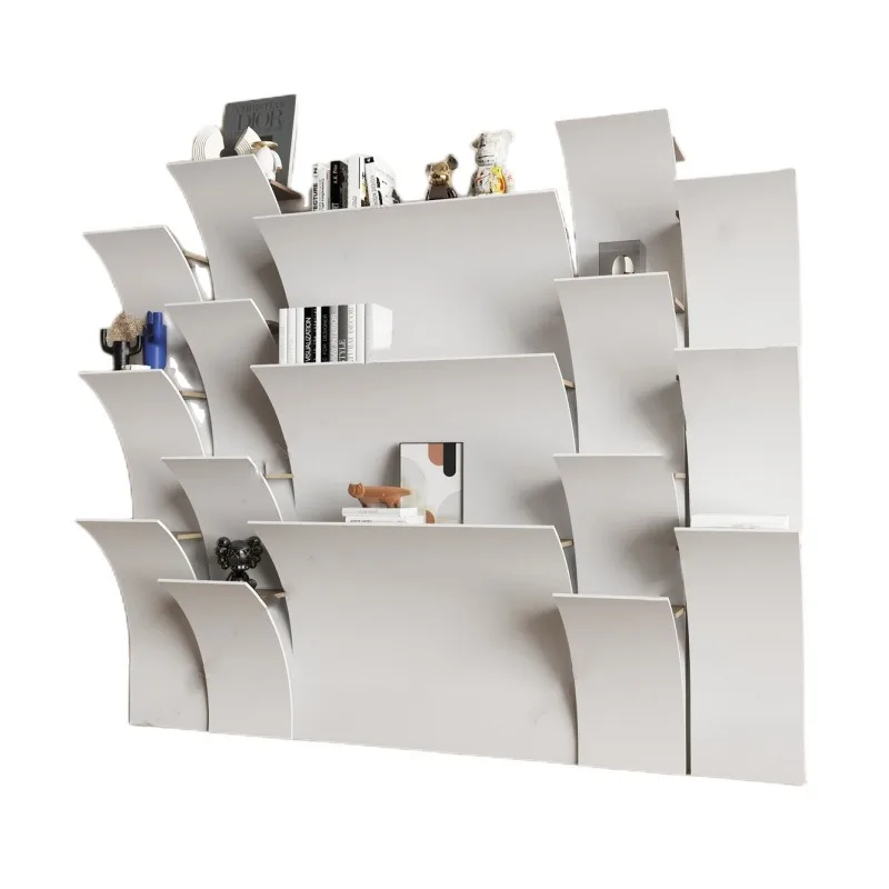 Nordic paint bookshelf creative art bookcase, modern wall-mounted locker