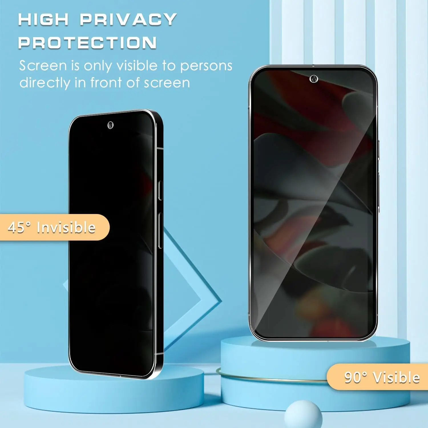 Privacy Screen for Pixel 9 Pro XL 5G for Tempered Glass Anti-Spy Screen Film for Google Pixel9 Pro 9 Pro(Support Fingerprint)