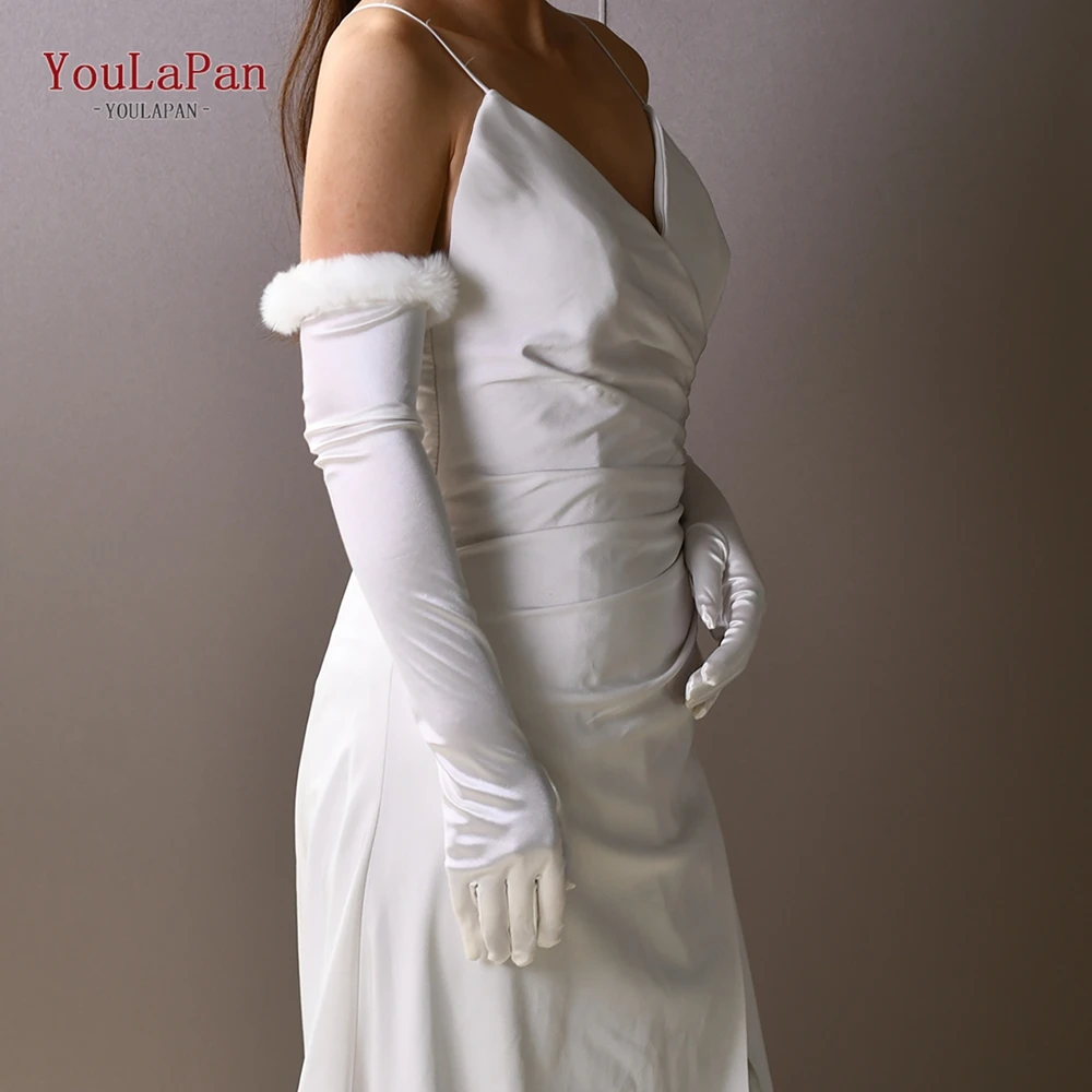 

YouLaPan VM43 Classic Color Elbow Length Women's Gloves Satin Opera Dance Costumes Bridal Wedding Dress Matching Accessories