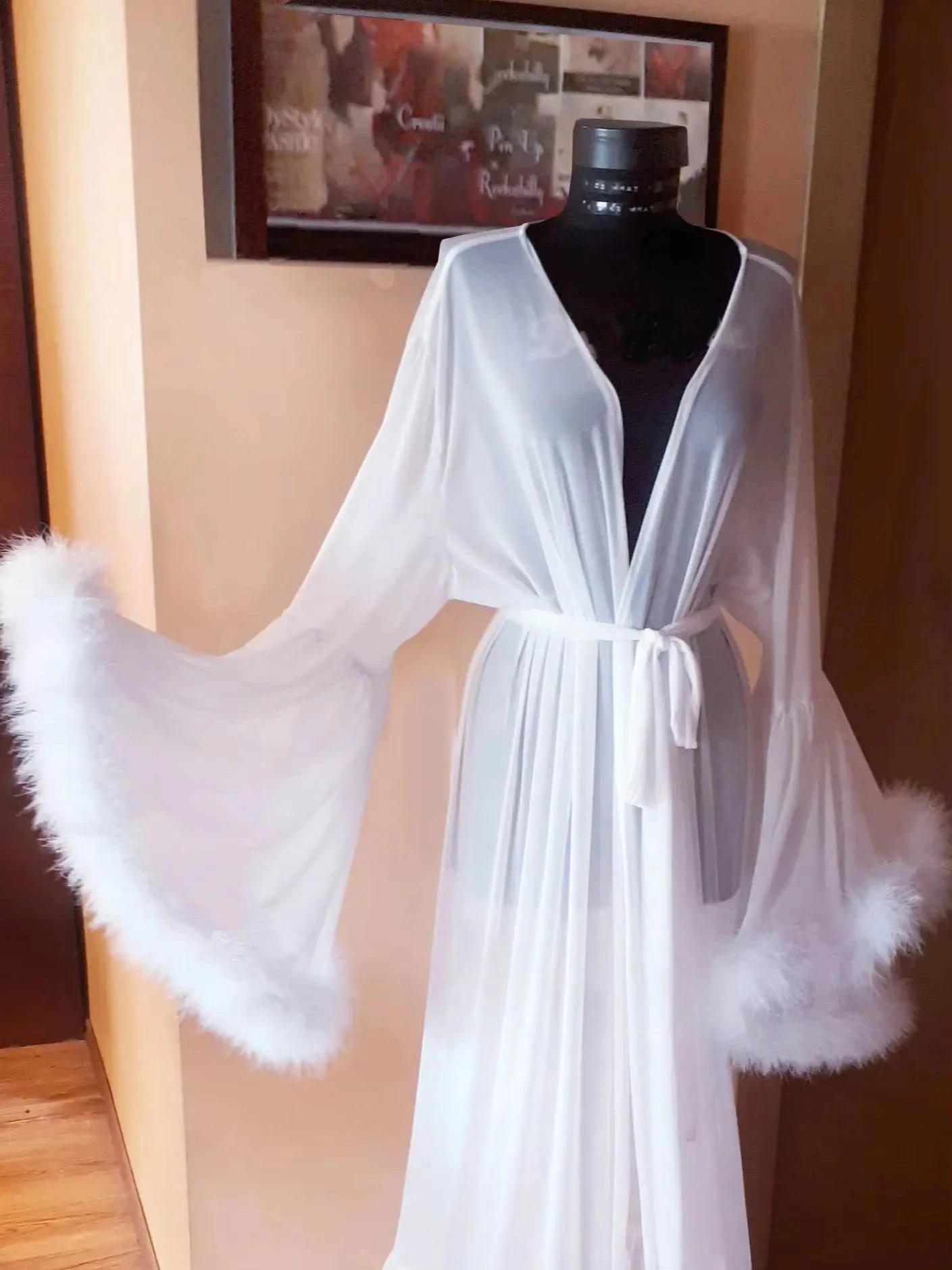 Feather Edge Wedding Robe Maternity Dress Pregnant Women Photography Gown Fur Evening Prom Slip jacket Customized