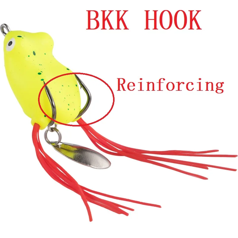 

Mini Bkk Hook Soft Frog Lure 3CM 4G, Floating T3D Eyes Fishing Bait, Topwater Casting Lures With Weedless Hooks 1Pc