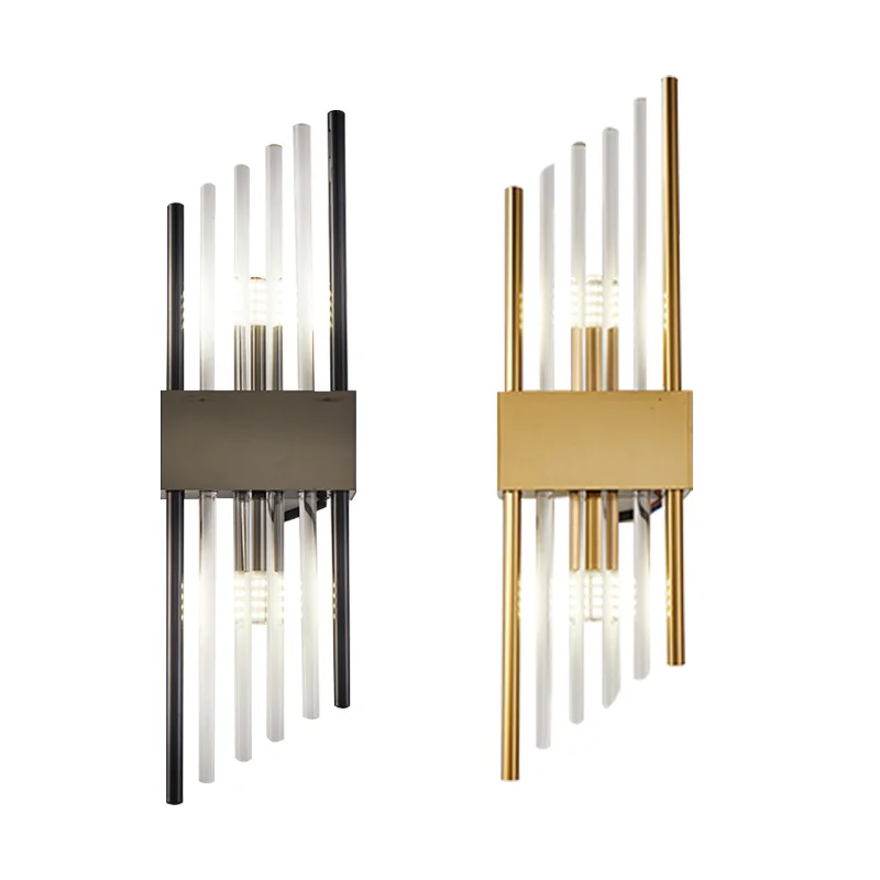 Lámpara de pared de latón y vidrio moderna, luz LED neutra de 110-240V, brillo que cambia de 3 colores, estilo escandinavo para sala de estar, dormitorio de Hotel