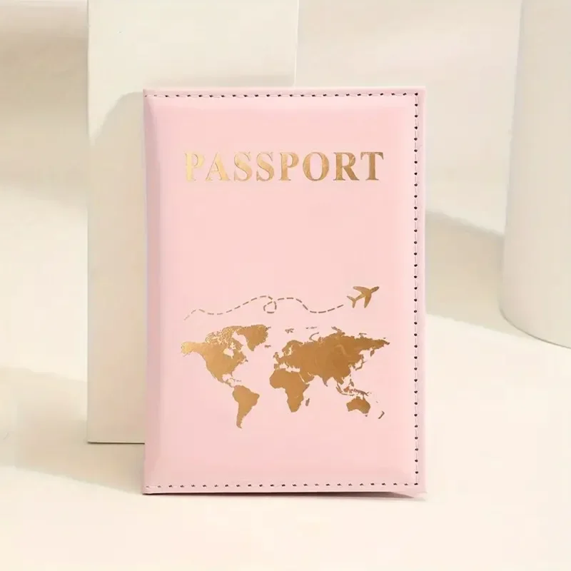 2024 Travel Passport Cover with World Map Pattern Protective Card Case Travel Credit Card Holder ID & Document Passport Holder