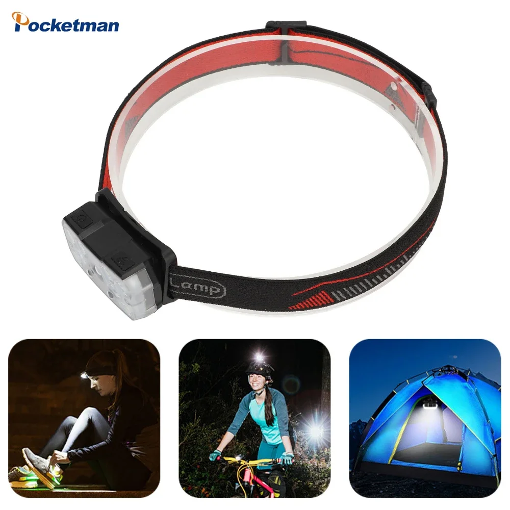 

LED Induction Headlamp Outdoor COB Red Light Warning Headlight Flashlight Strong Light Fishing Running Waterproof Head Torch