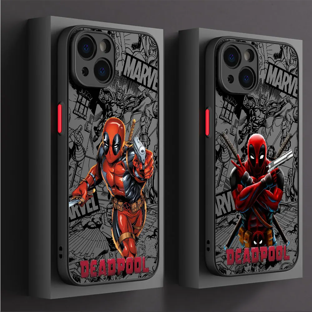 Marvel Deadpool Cool Case for Apple iPhone 13 Mini 15ProMax 11 Pro 7 8 Plus 14 Pro 12 XS Max XR SE Armor Matte Cover