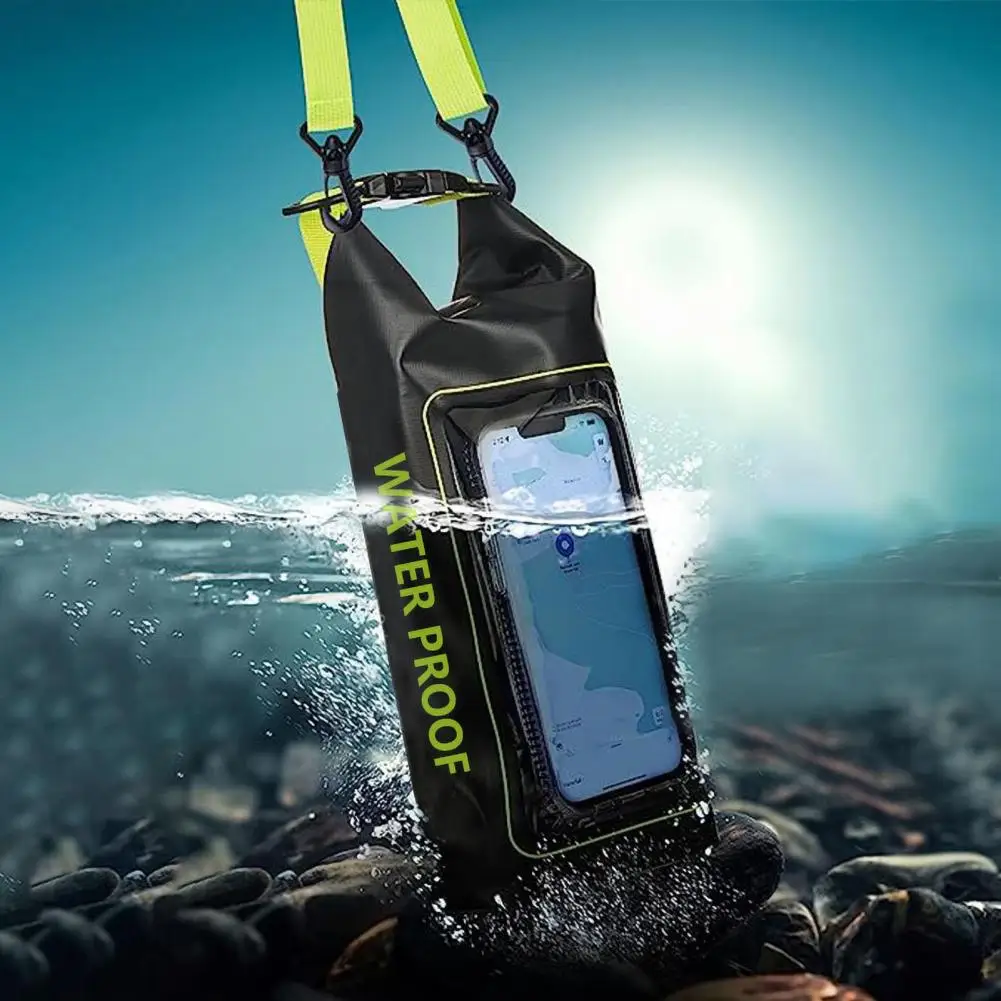 Waterproof Bag 2l Waterproof Dry Bag Backpack Touch Screen Phone Pouch for Outdoor Water Sports Roll Top Sack for Kayaking
