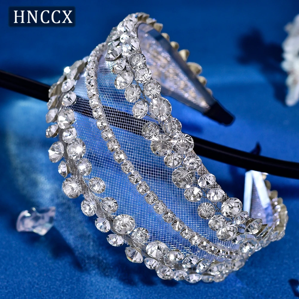 

HNCCX Luxury Bride Rhinestone Wide Headband Wedding Headpieces Hair Accessories Women Banquet Party Head Hoop Jewelry CP806