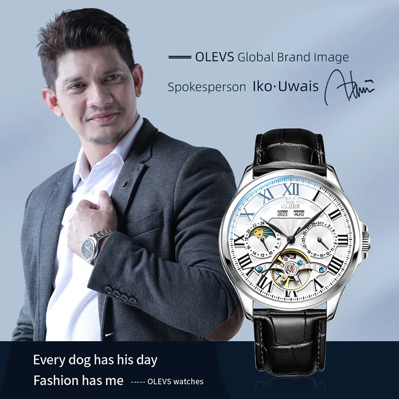 OLEVS Casual Fashion Men Mechanical Watch Fully Automatic Watches Top Brand Luxury Men Watch 2024 New Style Relogio Masculino