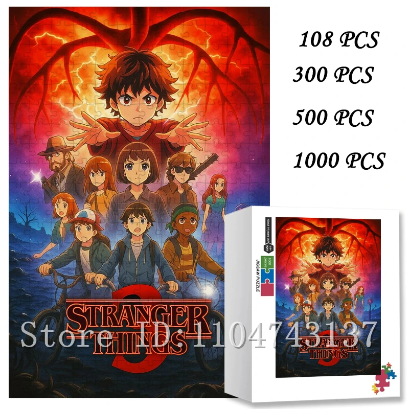 

Stranger Things Jigsaw Puzzle 108/200/300/500/1000/1500 Pieces TV Series Themed Puzzle Collectible Handmade Toys & Hobbies