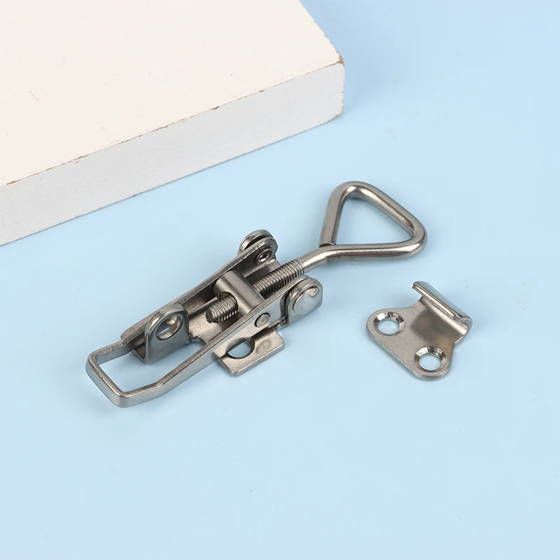 (.) 1pcs Locker SUS 304 Stainless Steel Adjustable Locking Spring Loaded Toggle Case Box Chest Trunk Latch Catches Hasp Durable